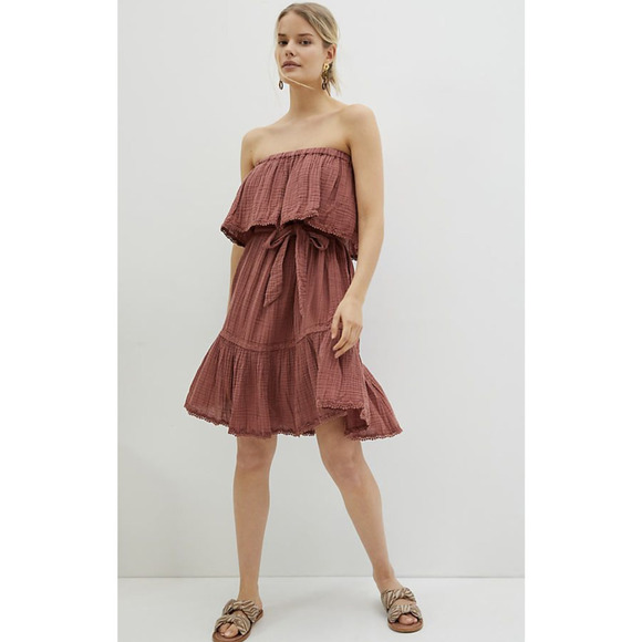 Daily Practice by Anthropologie NEW Malibu Mini Dress in Dark Auburn XS - Picture 13 of 15